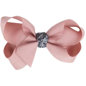 Bow's by St?r Classic Bow - Antique Rose/Grey Glitter - 8 cm
