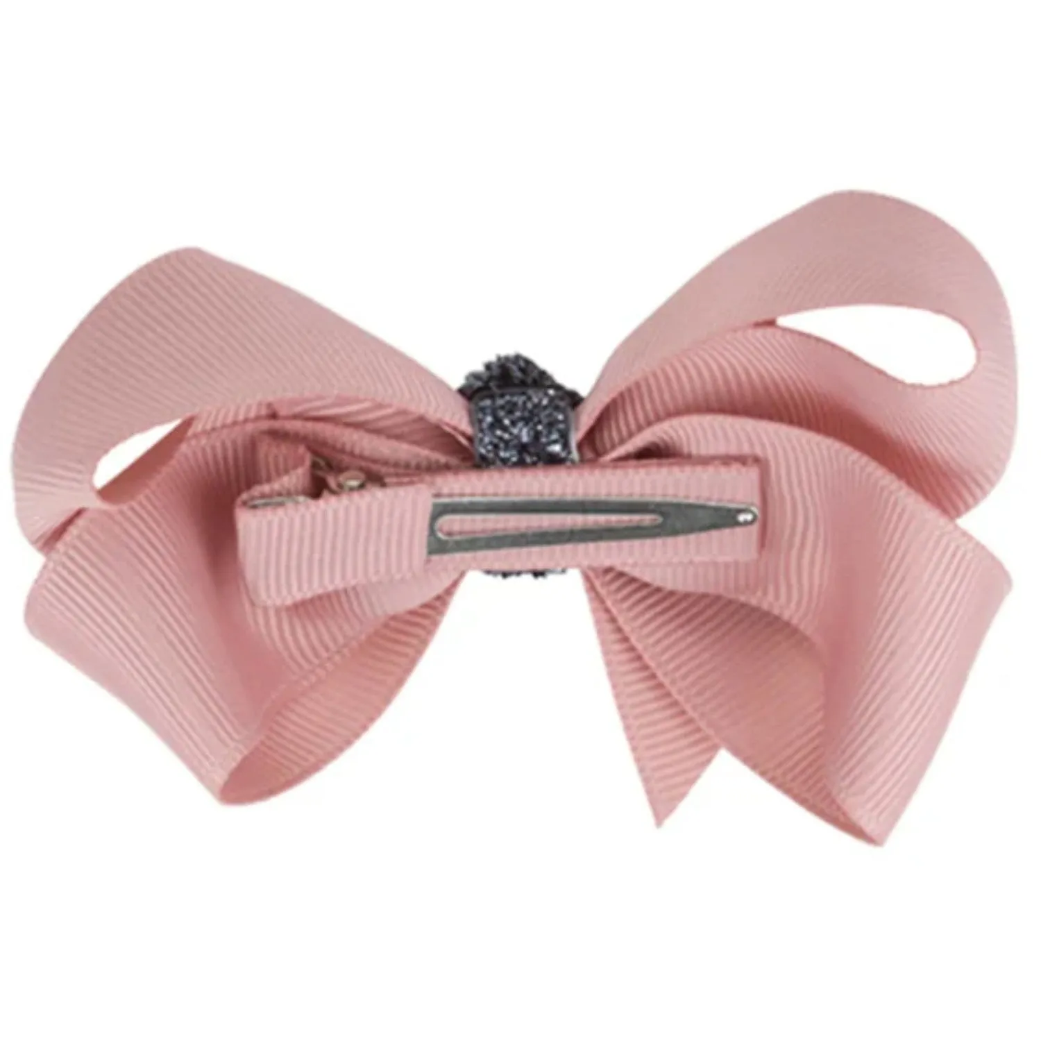 Bow's by St?r Classic Bow - Antique Rose/Grey Glitter - 8 cm