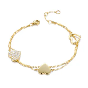 Bracelet in 925 silver gilded with 18k yellow gold assembled with zirconium oxide