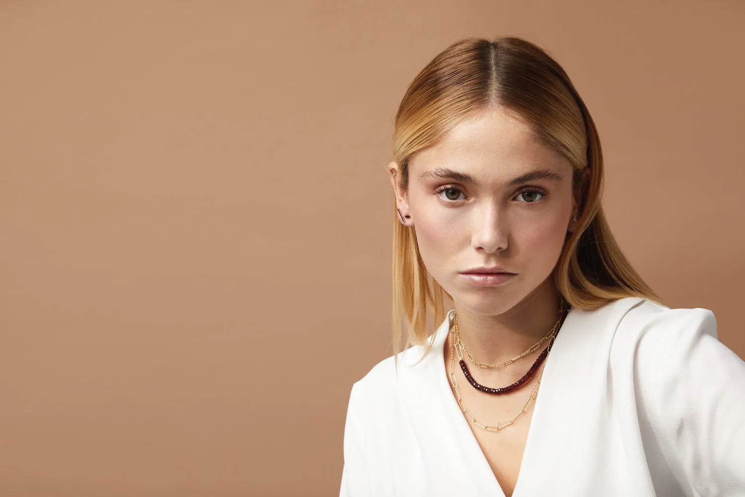 Brianda 18K Gold Plated Necklace w. Garnet
