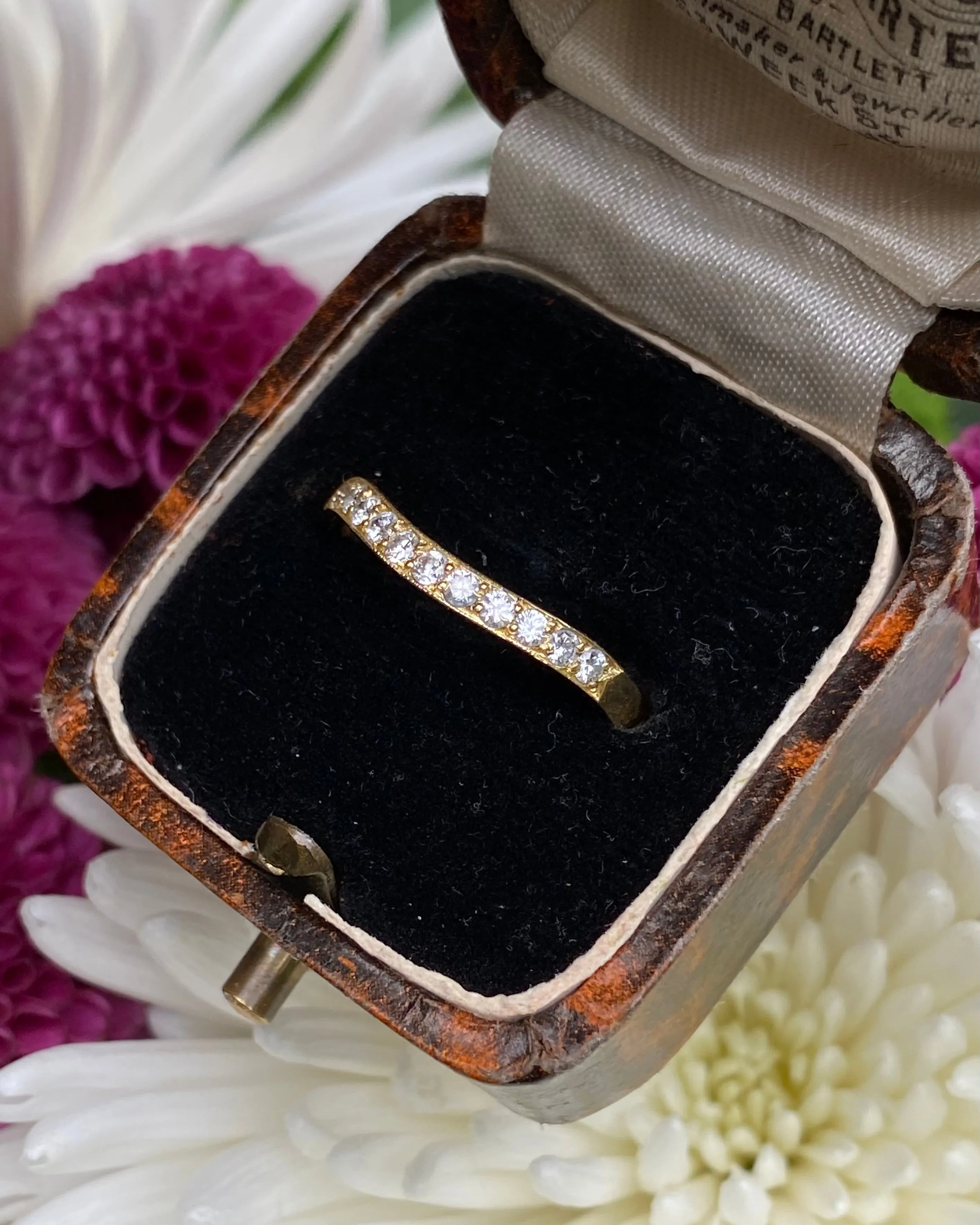 Brilliant Cut Diamond Contoured Half Eternity Wedding Ring 0.35ct 18ct Yellow Gold