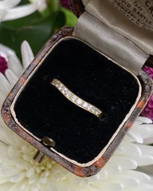 Brilliant Cut Diamond Contoured Half Eternity Wedding Ring 0.35ct 18ct Yellow Gold