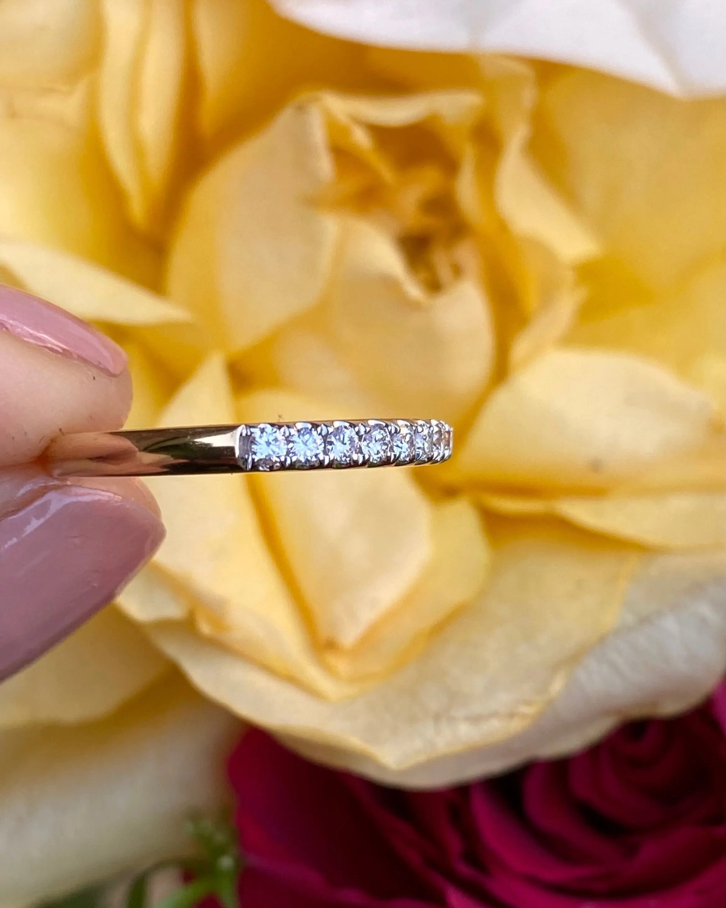 Brilliant Cut Diamond Half Eternity Wedding Ring 0.24ct 18ct Yellow Gold