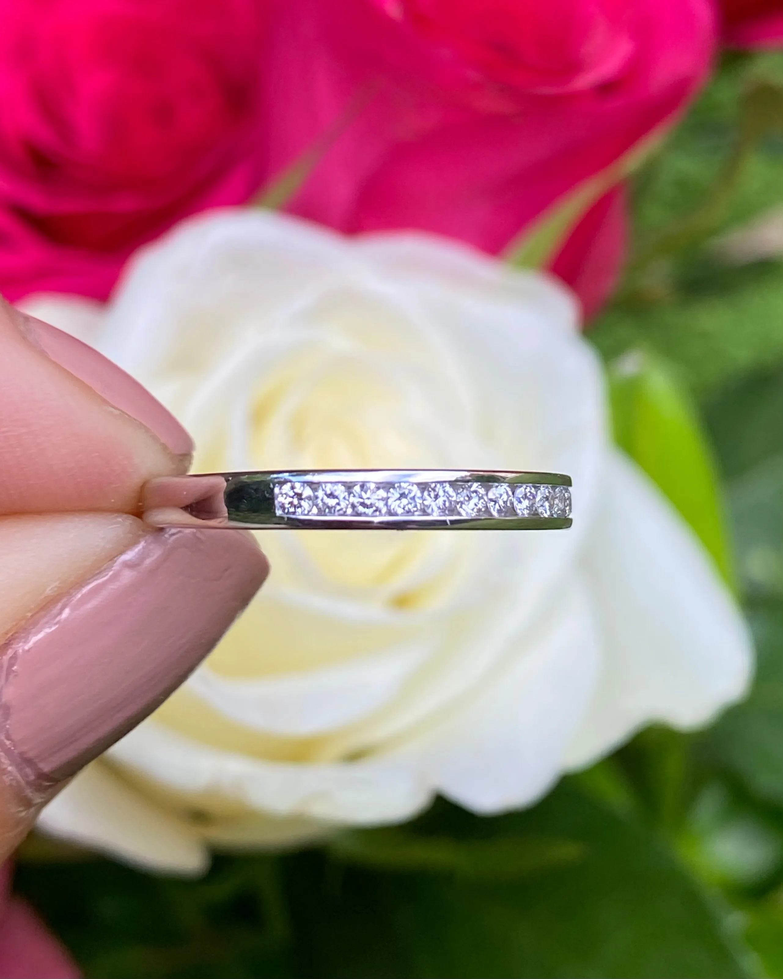 Brilliant Cut Diamond Half Eternity Wedding Ring 0.33ct Platinum