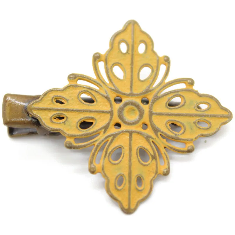 Buttercup Hair Clip - Hand Painted Ladybug Metal Filigree on Alligator Clip