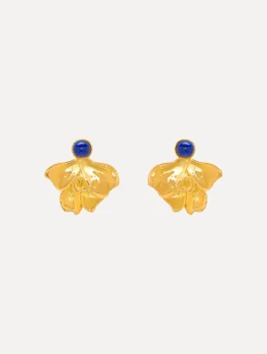Cabochon Petal Clip-On Earrings