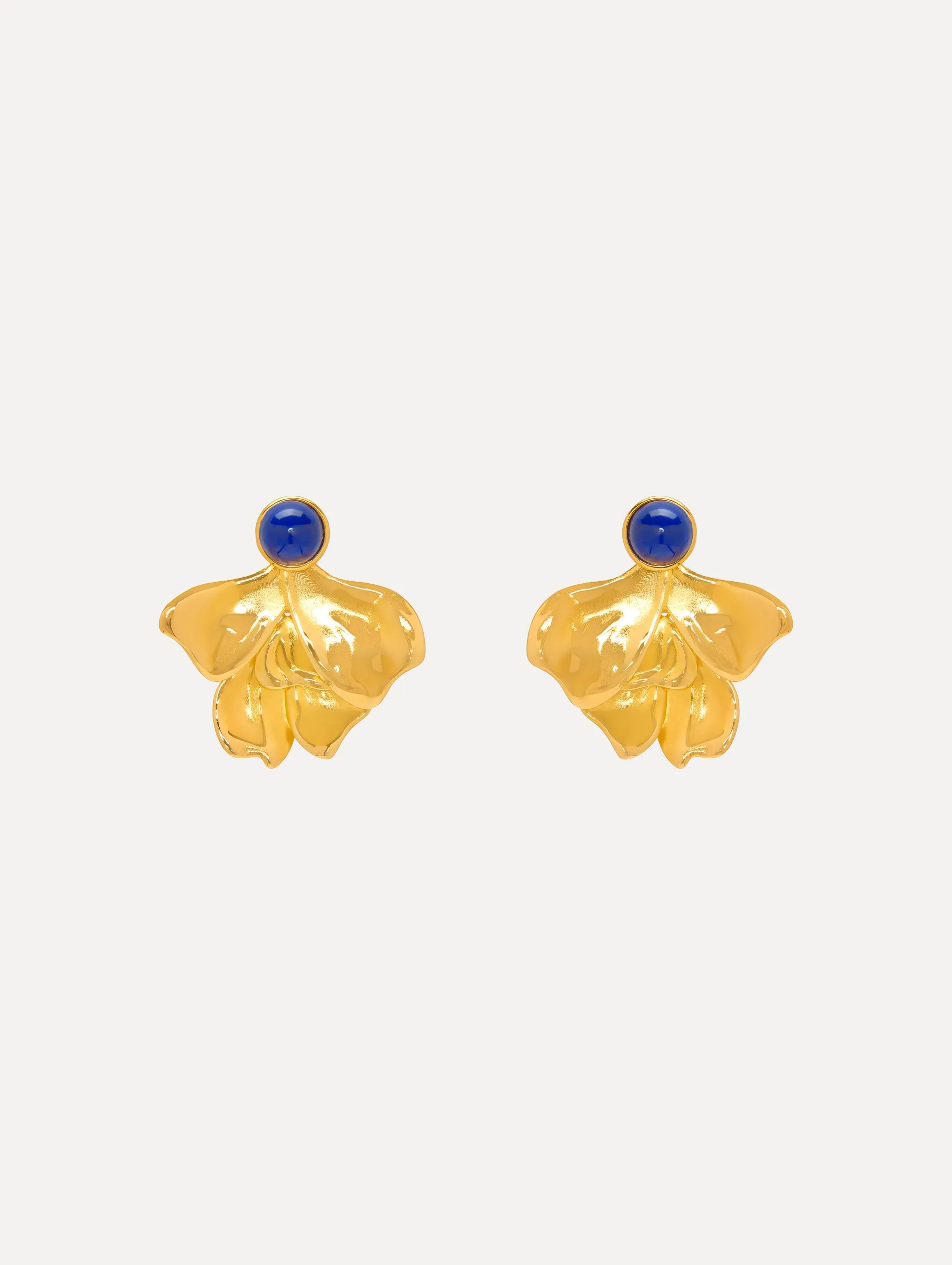 Cabochon Petal Clip-On Earrings