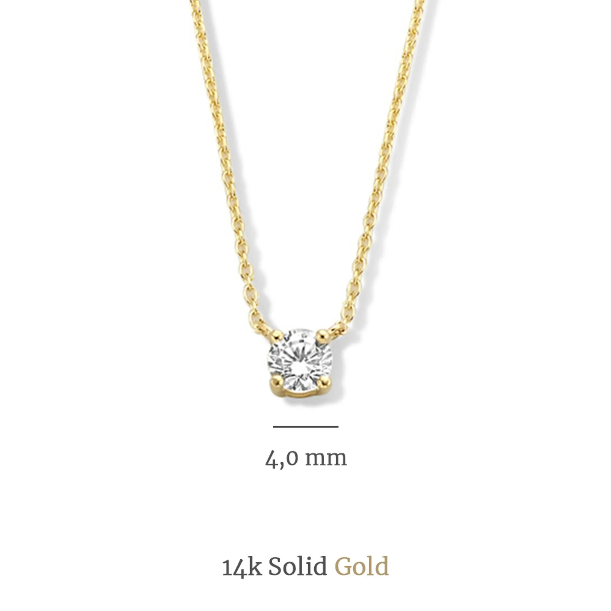 Cadeau d'Isabel 14 karat gold necklace & bracelet set with zirconia