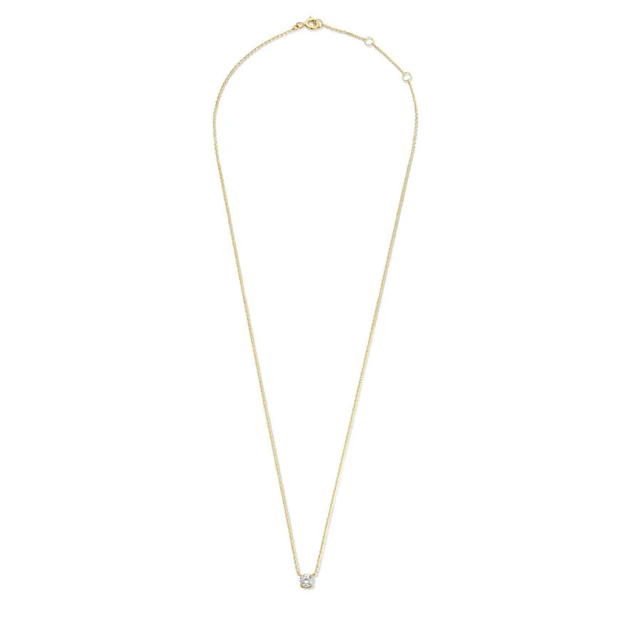 Cadeau d'Isabel 14 karat gold necklace & bracelet set with zirconia