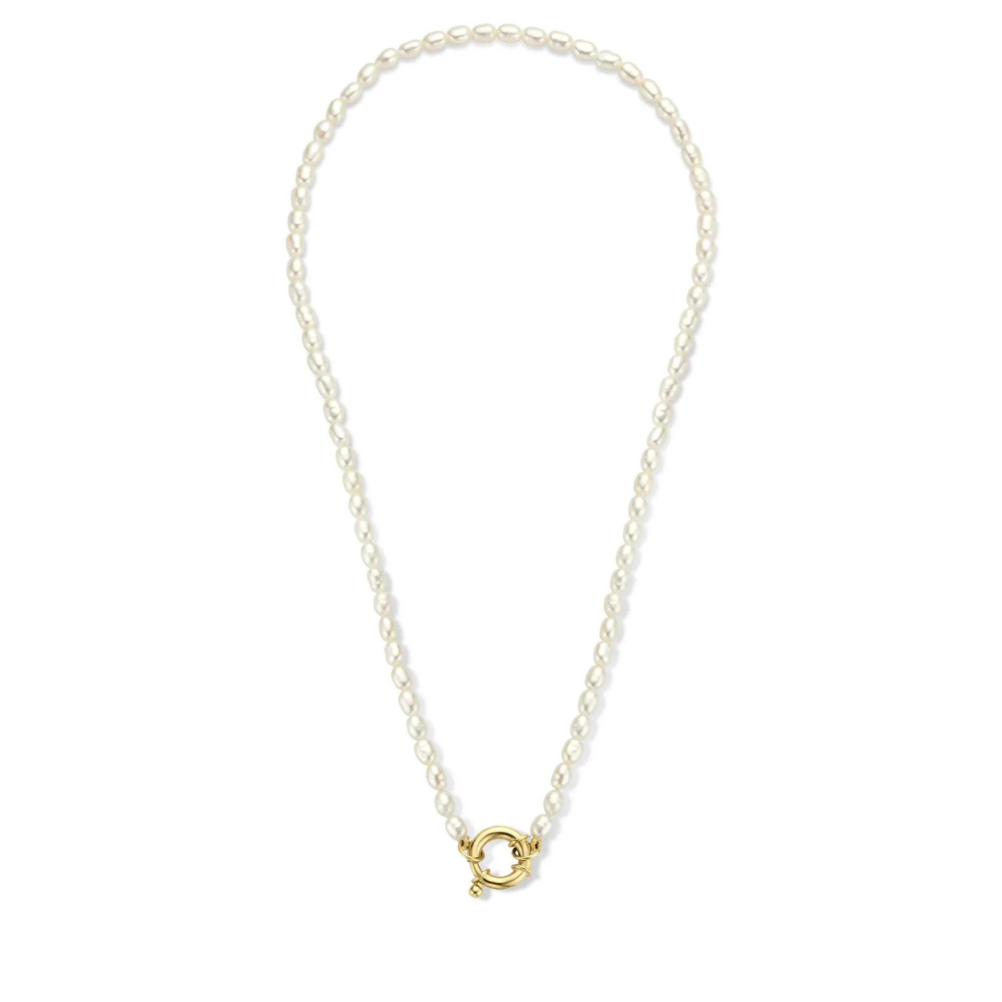 Cadeau d'Isabel 14 karat gold necklace and bracelet with pearls