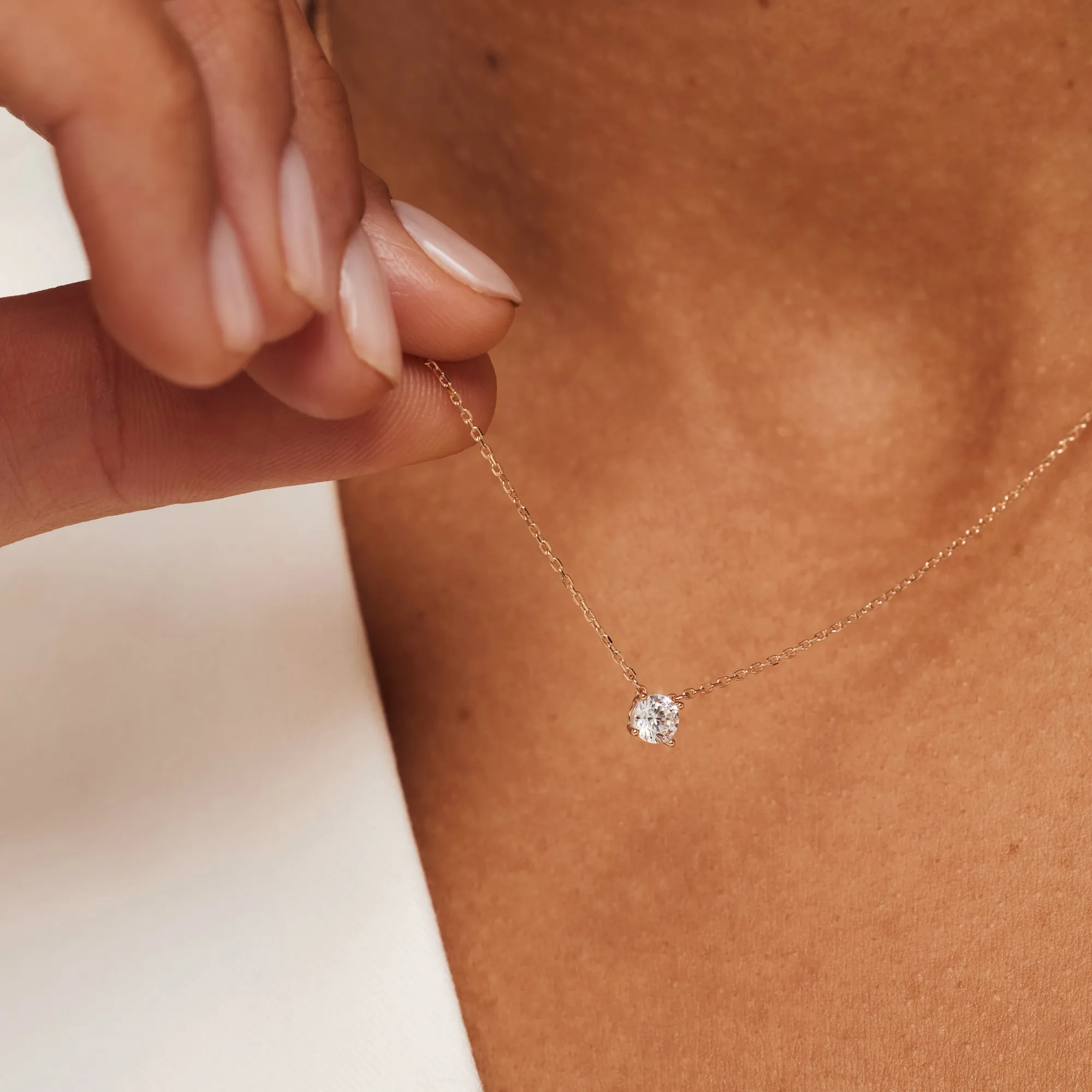 Cadeau d'Isabel 14 karat rose gold necklace & bracelet with zirconia