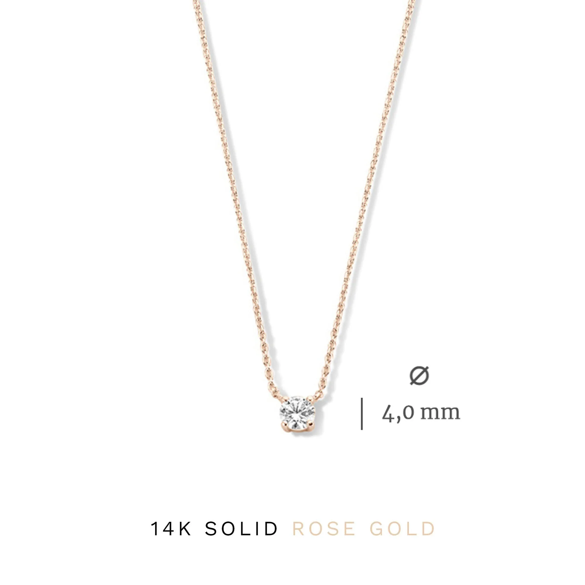 Cadeau d'Isabel 14 karat rose gold necklace & bracelet with zirconia