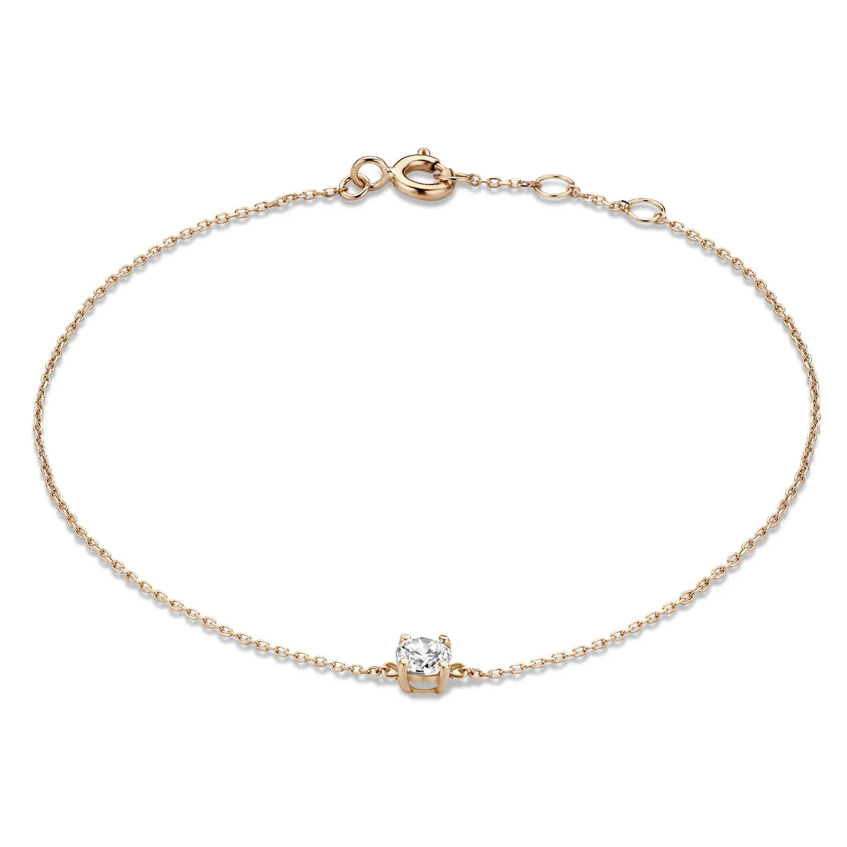 Cadeau d'Isabel 14 karat rose gold necklace & bracelet with zirconia