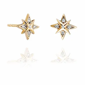 Celeste Star Ear Studs Diamond - 18k Gold