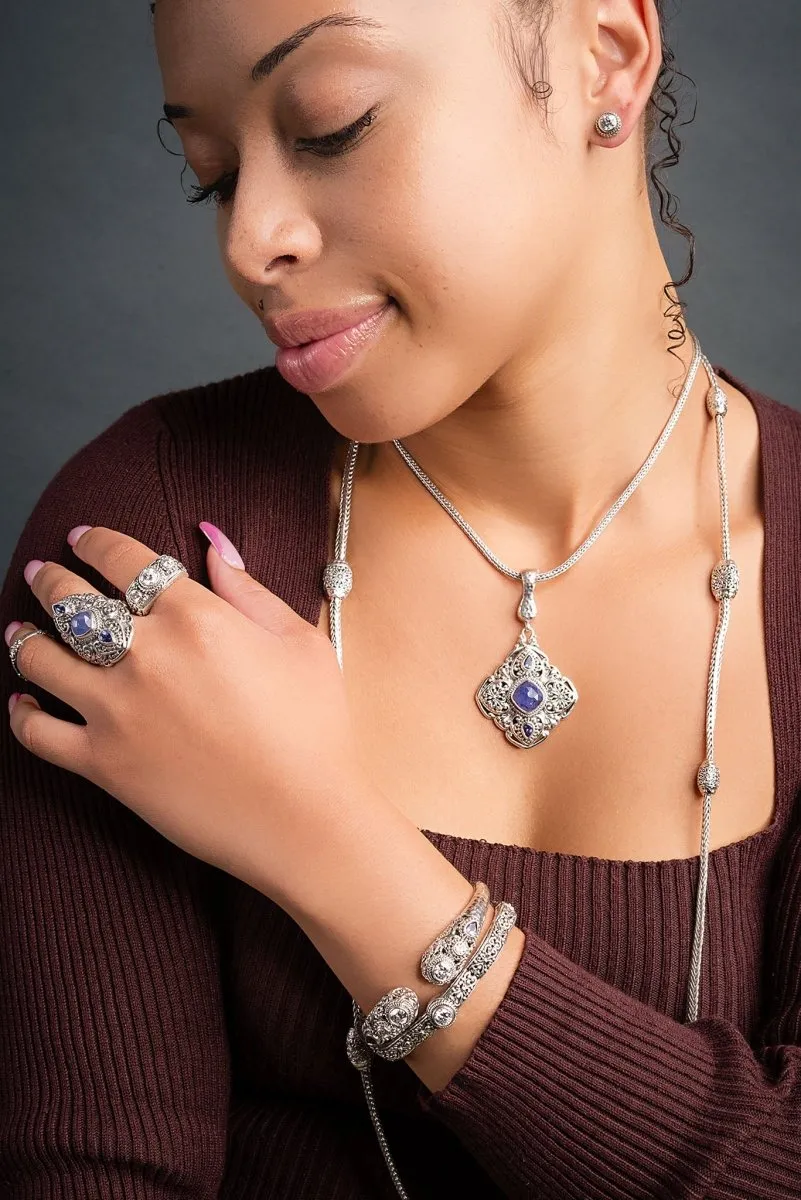 Cheerful Heart Tip-to-Tip Bracelet? in Moissanite & Tanzanite