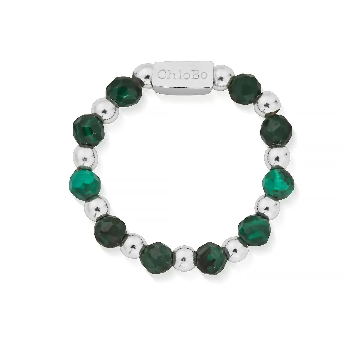ChloBo Wandering Free Sterling Silver Malachite Protection Ring