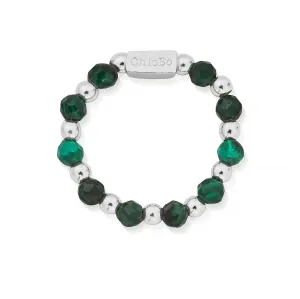 ChloBo Wandering Free Sterling Silver Malachite Protection Ring