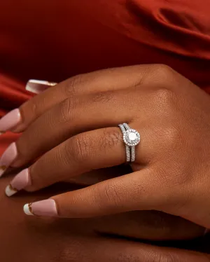 Classic Round Cut CZ Bride Set in 925 Sterling Silver