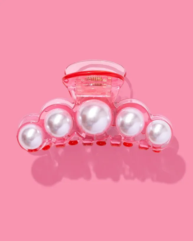 Claw Clip - Pink Acrylic   Pearl