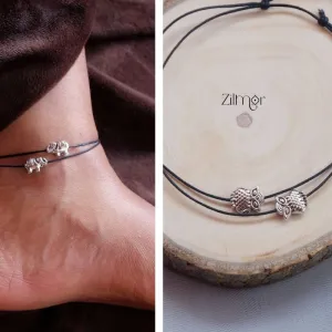 Combo of Owl & Elephant Charm Anklets