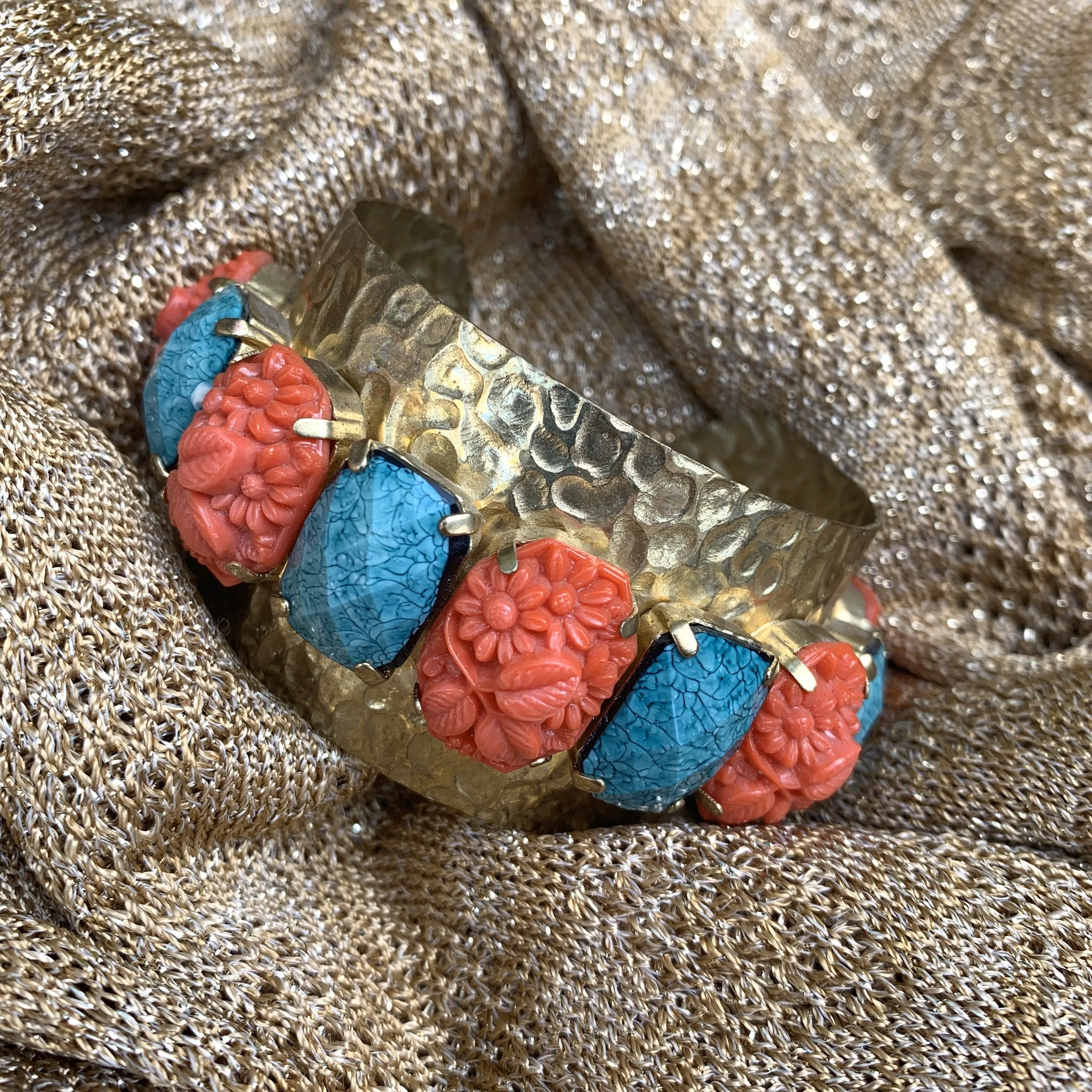 Coral and Turquoise Bracelet by  Frangos