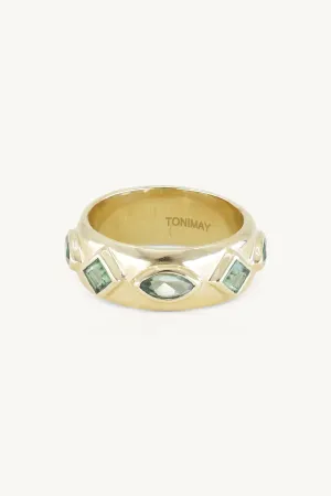 Coronet Apatite Gold Ring