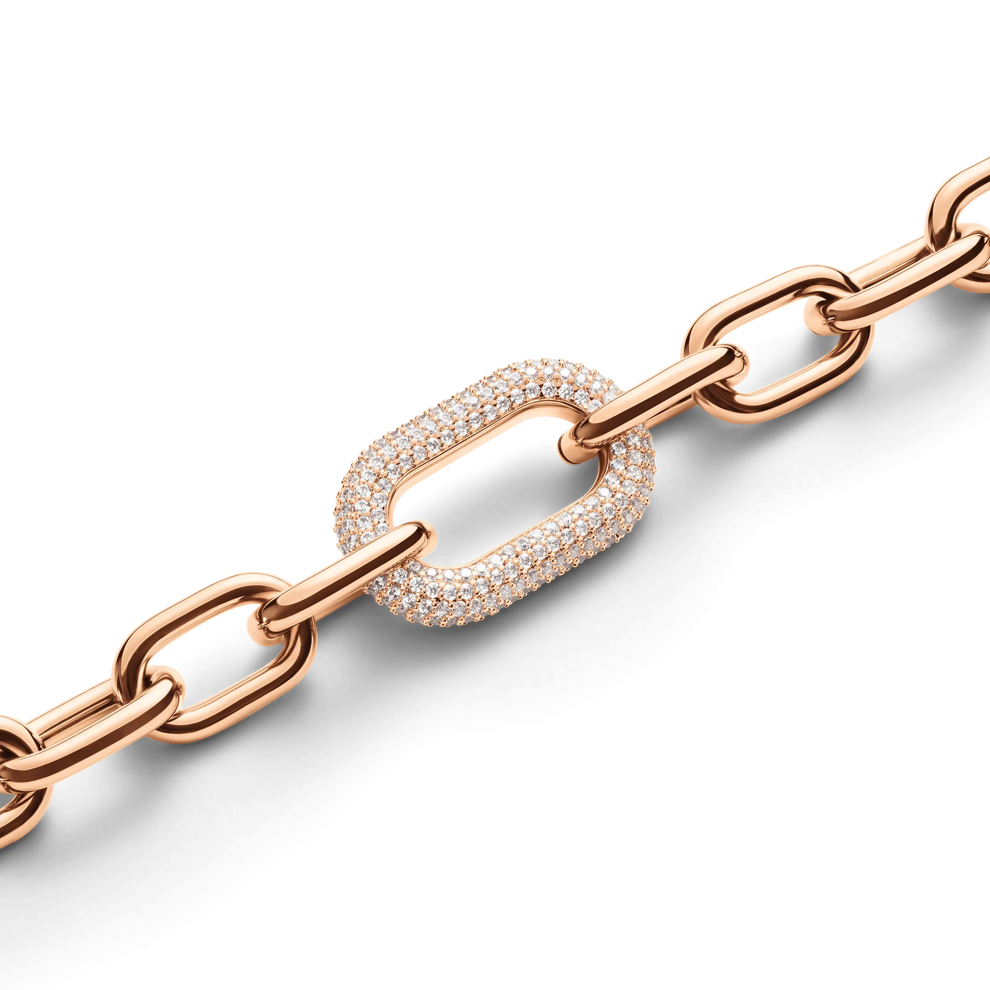 Crystal Link Necklace Rose Gold
