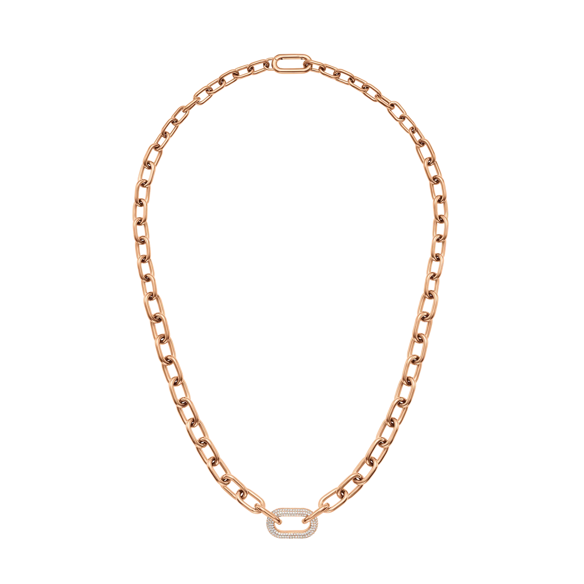 Crystal Link Necklace Rose Gold