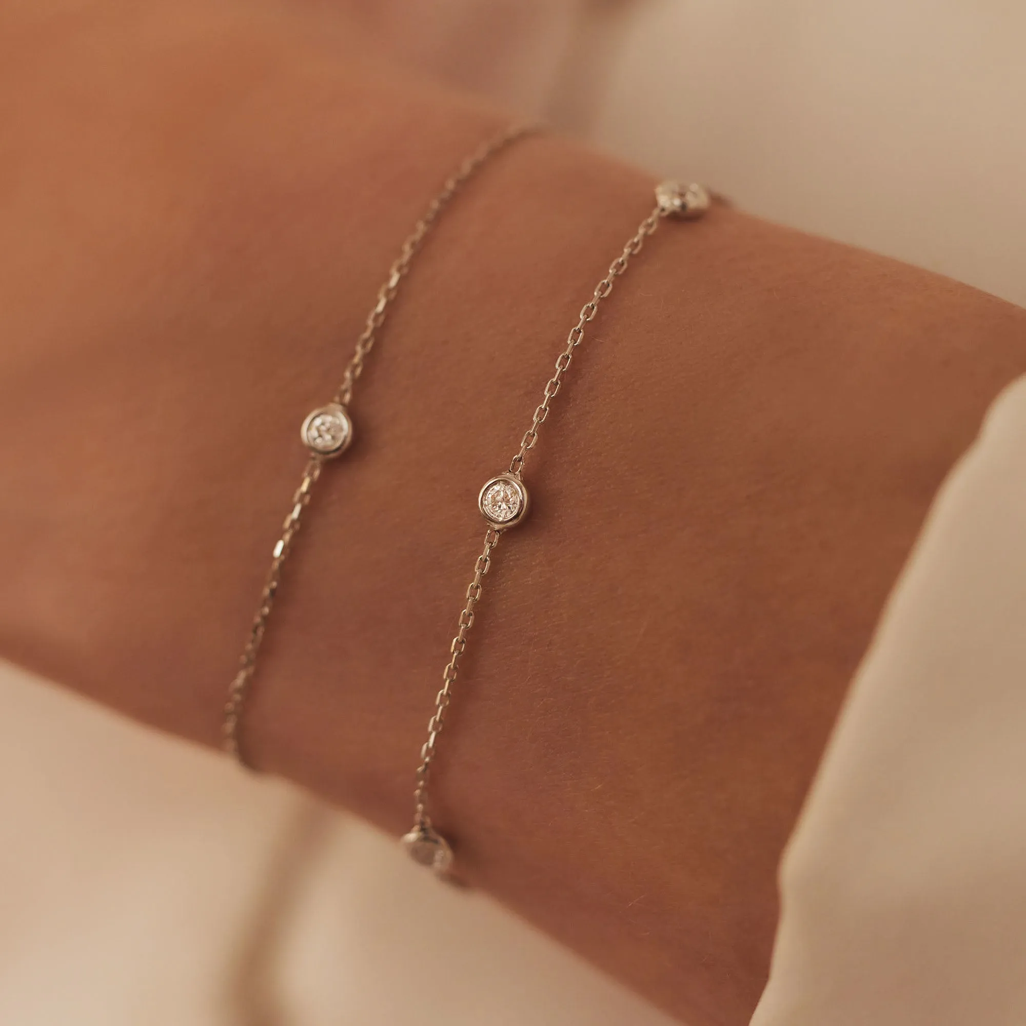 De la Paix Alfie 14 karat white gold bracelet with diamond 0.05 carat