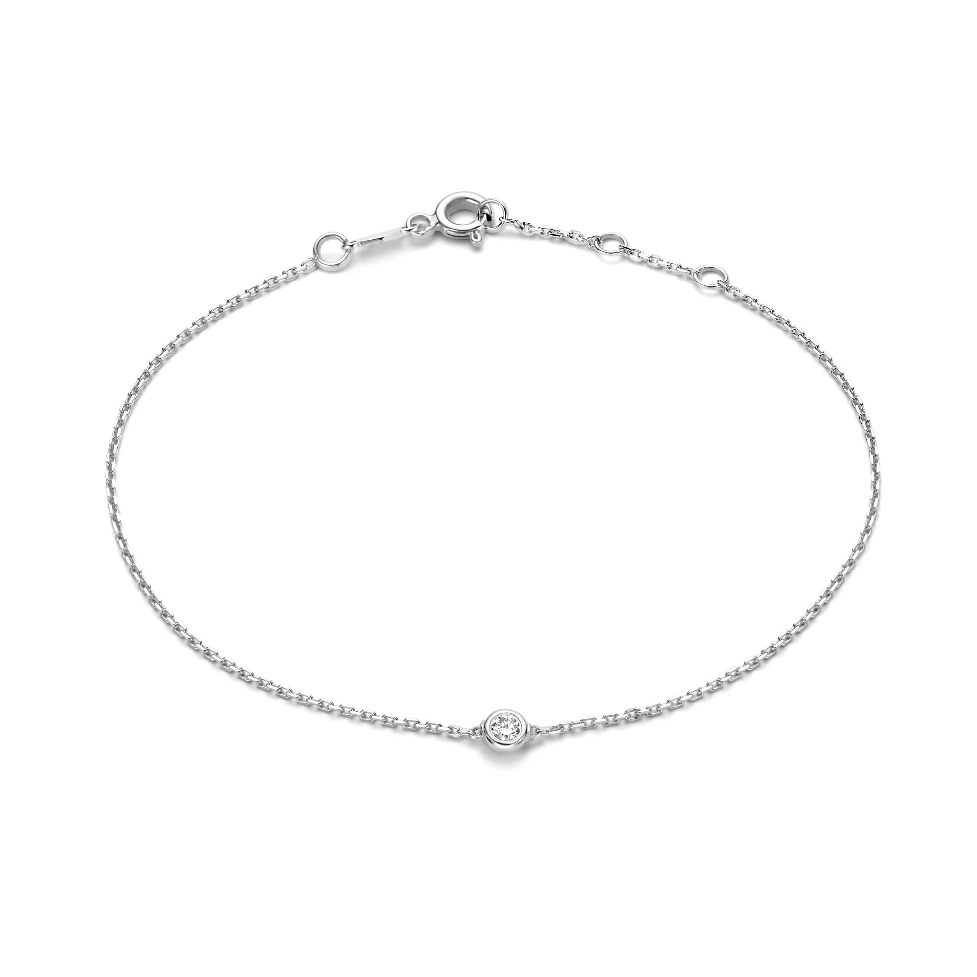 De la Paix Alfie 14 karat white gold bracelet with diamond 0.05 carat