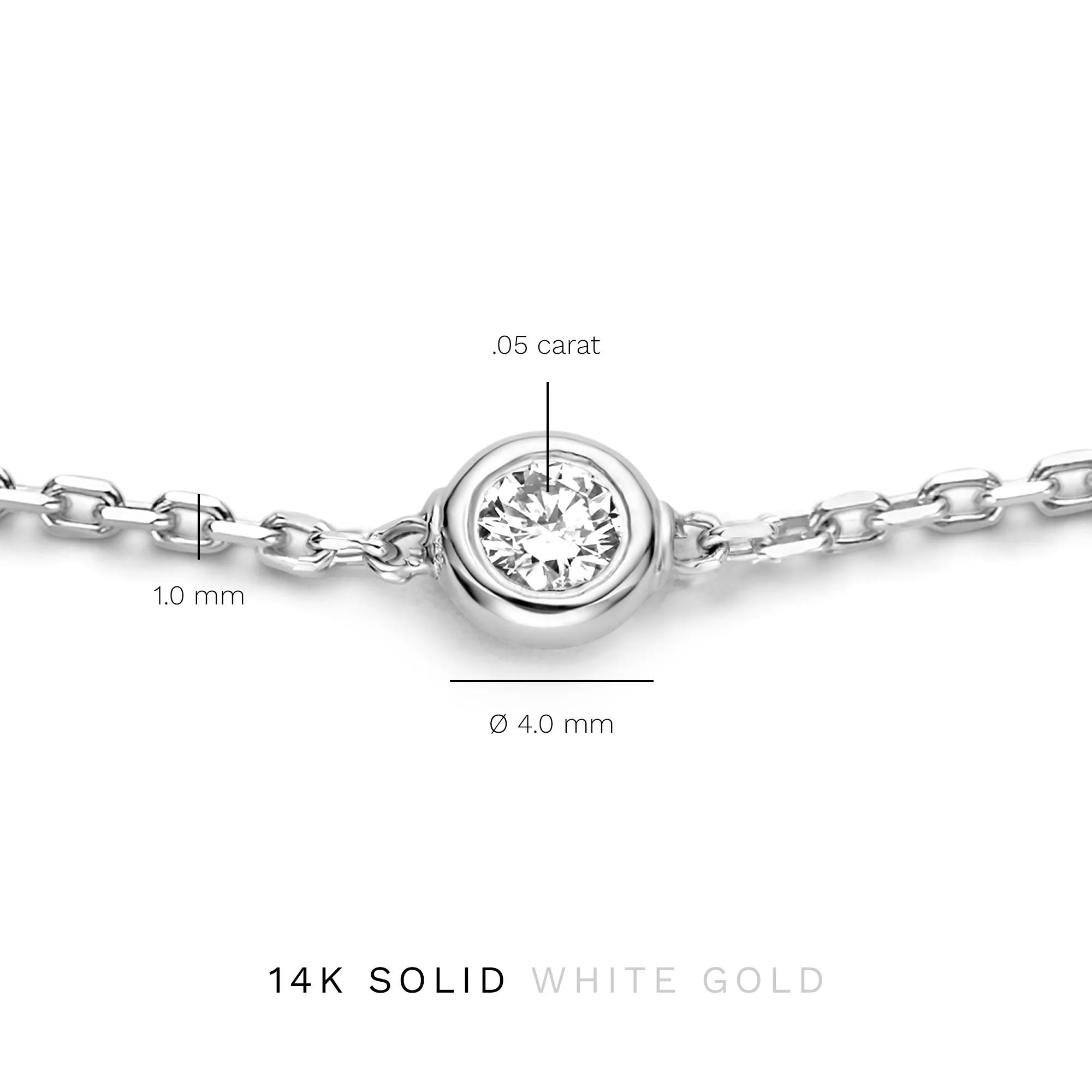 De la Paix Alfie 14 karat white gold bracelet with diamond 0.05 carat