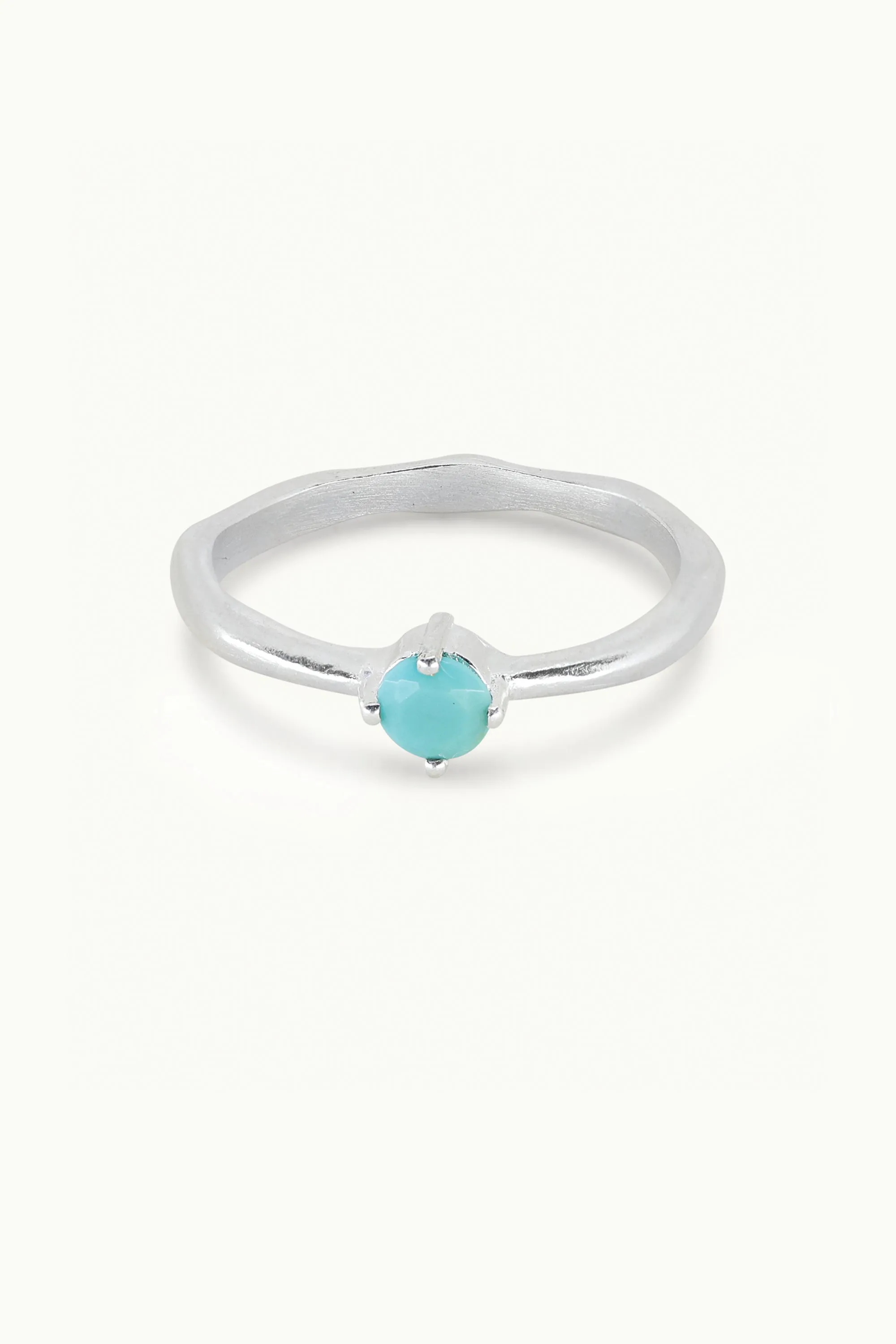 December Turquoise Silver Birthstone Ring