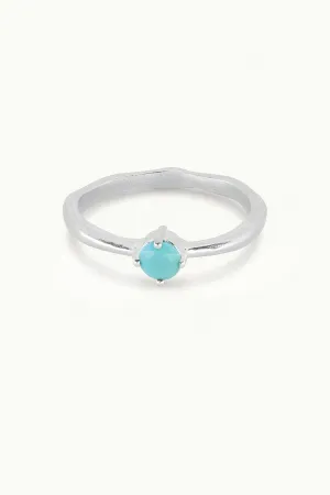 December Turquoise Silver Birthstone Ring