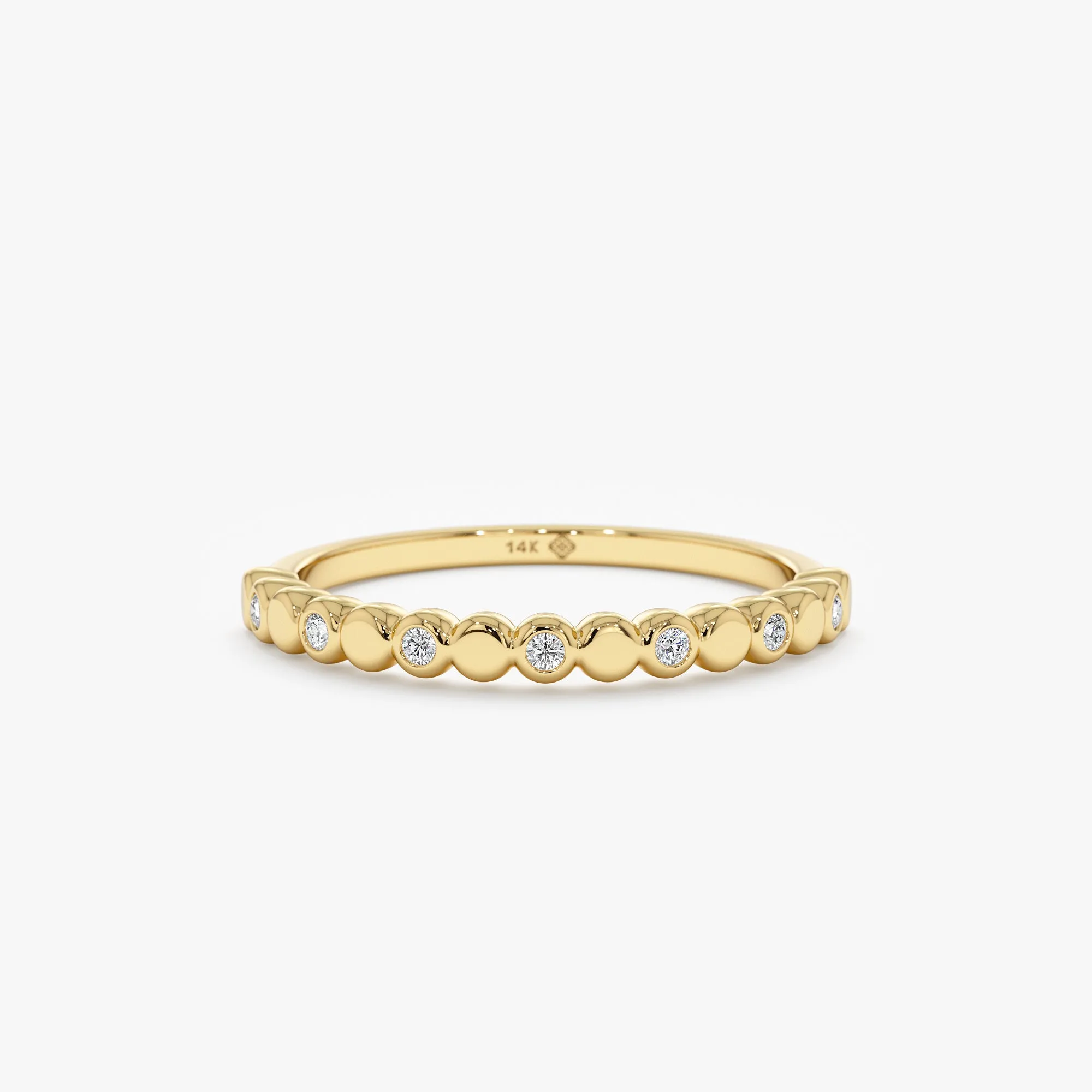 Diamond and Plain Gold Dot Ring, Fatima