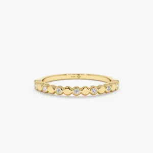 Diamond and Plain Gold Dot Ring, Fatima