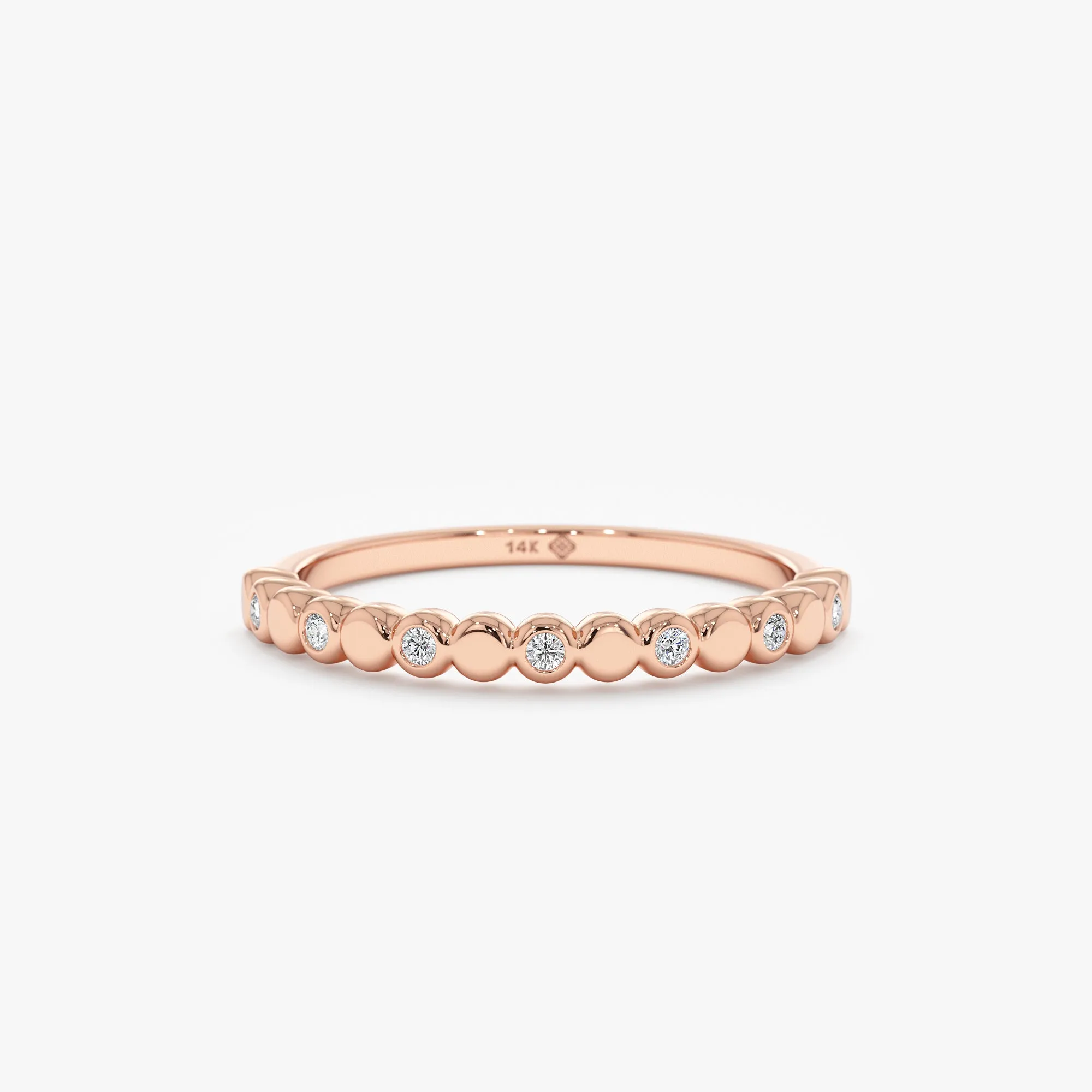 Diamond and Plain Gold Dot Ring, Fatima