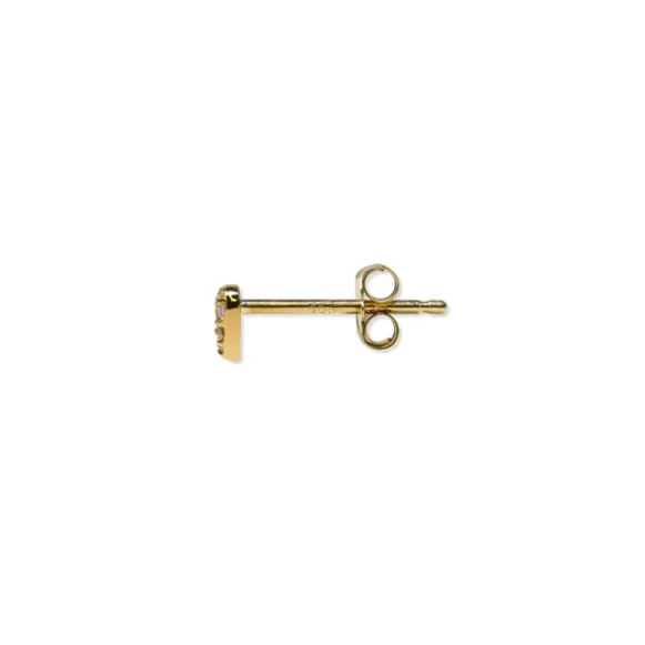 Diamond Pav?? Heart Studs  - Gold