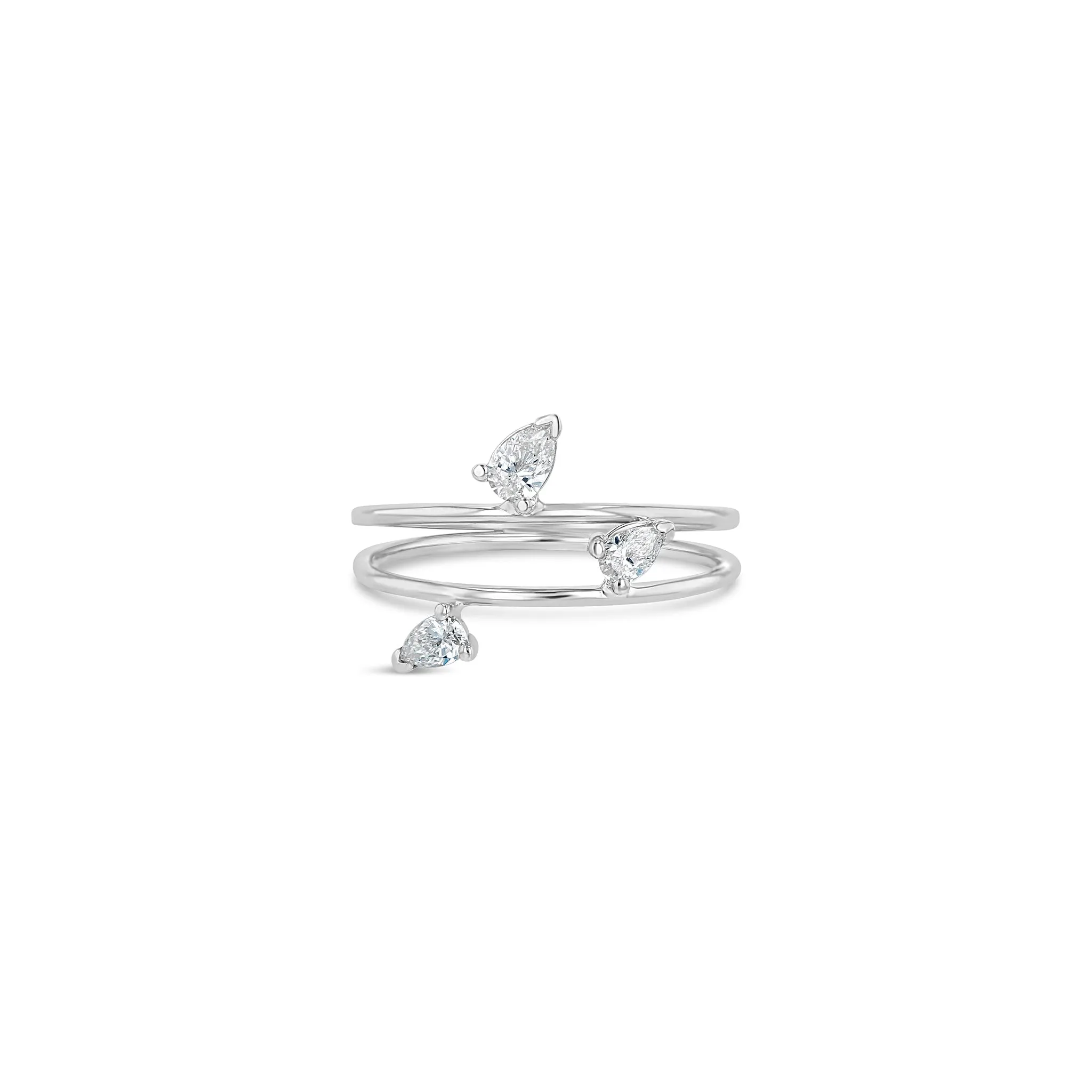 Double Ring with Three Diamonds