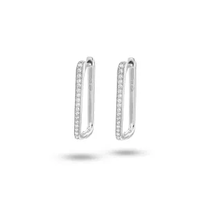 Earrings in 925 Silver plated with Silver and assembled with Zirconium Oxide