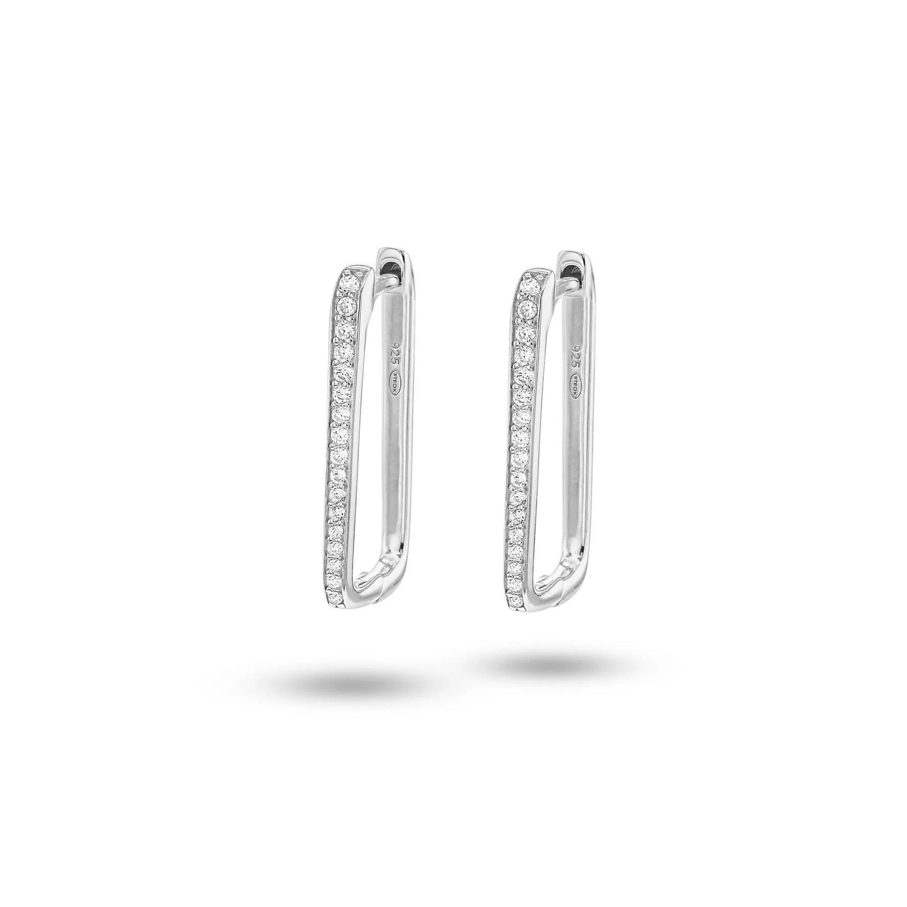 Earrings in 925 Silver plated with Silver and assembled with Zirconium Oxide
