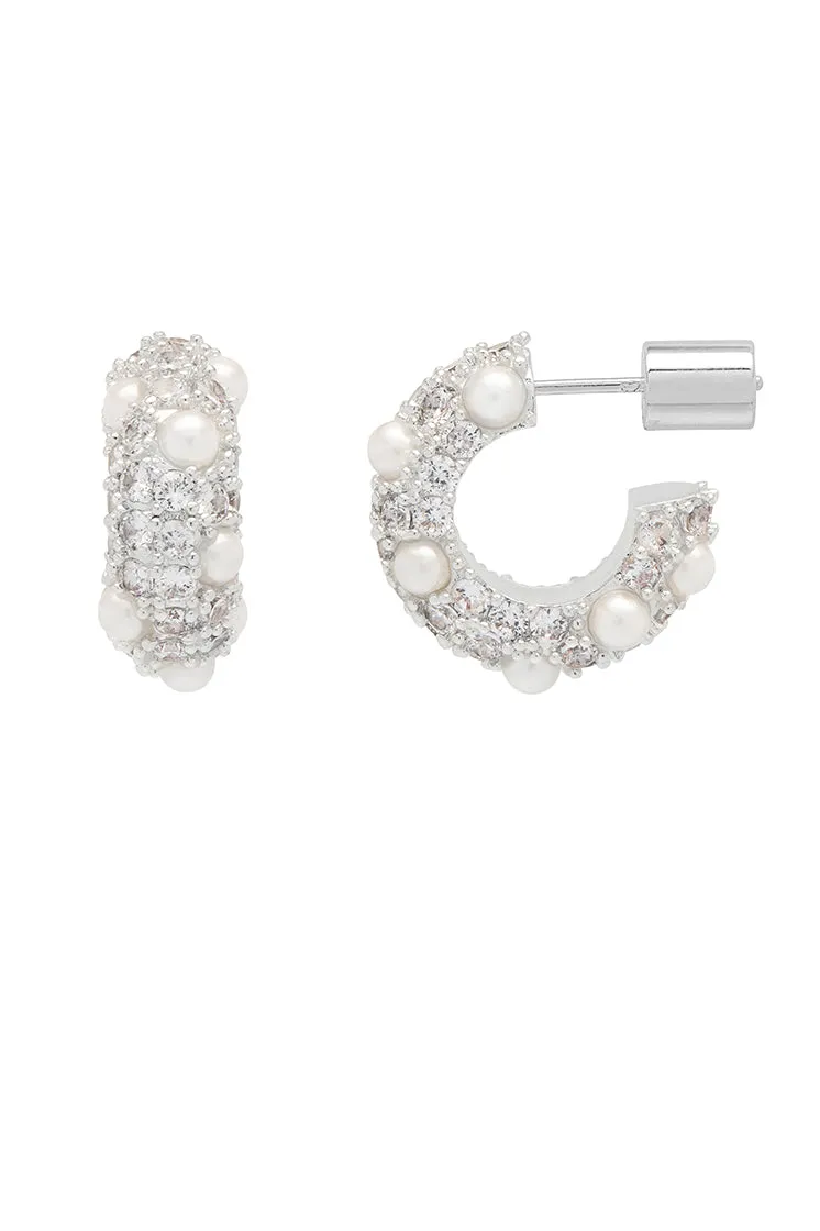 Embellished Pearl and CZ Hoops