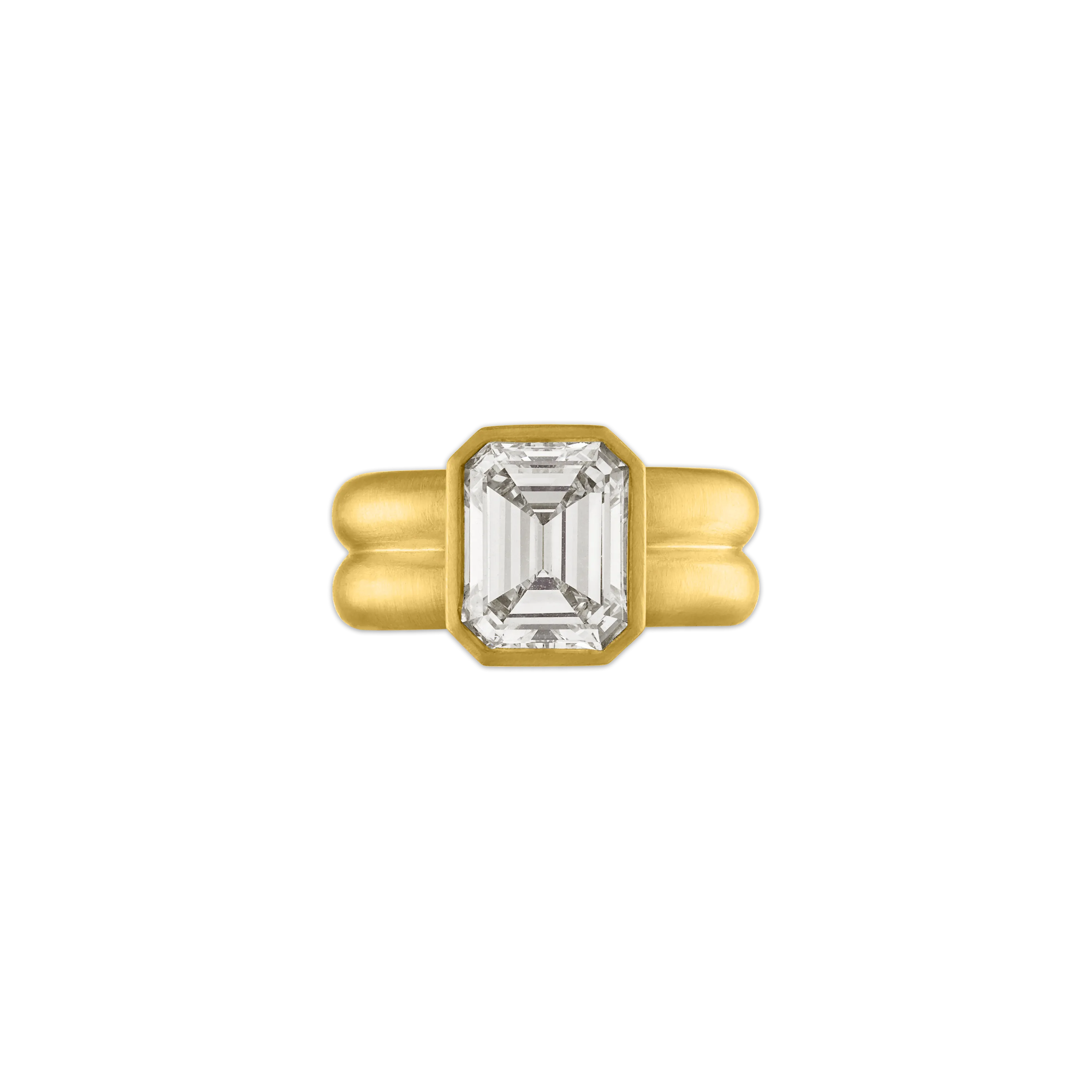 Emerald Cut Diamond Duo Ring