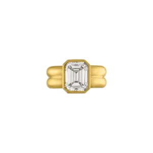 Emerald Cut Diamond Duo Ring