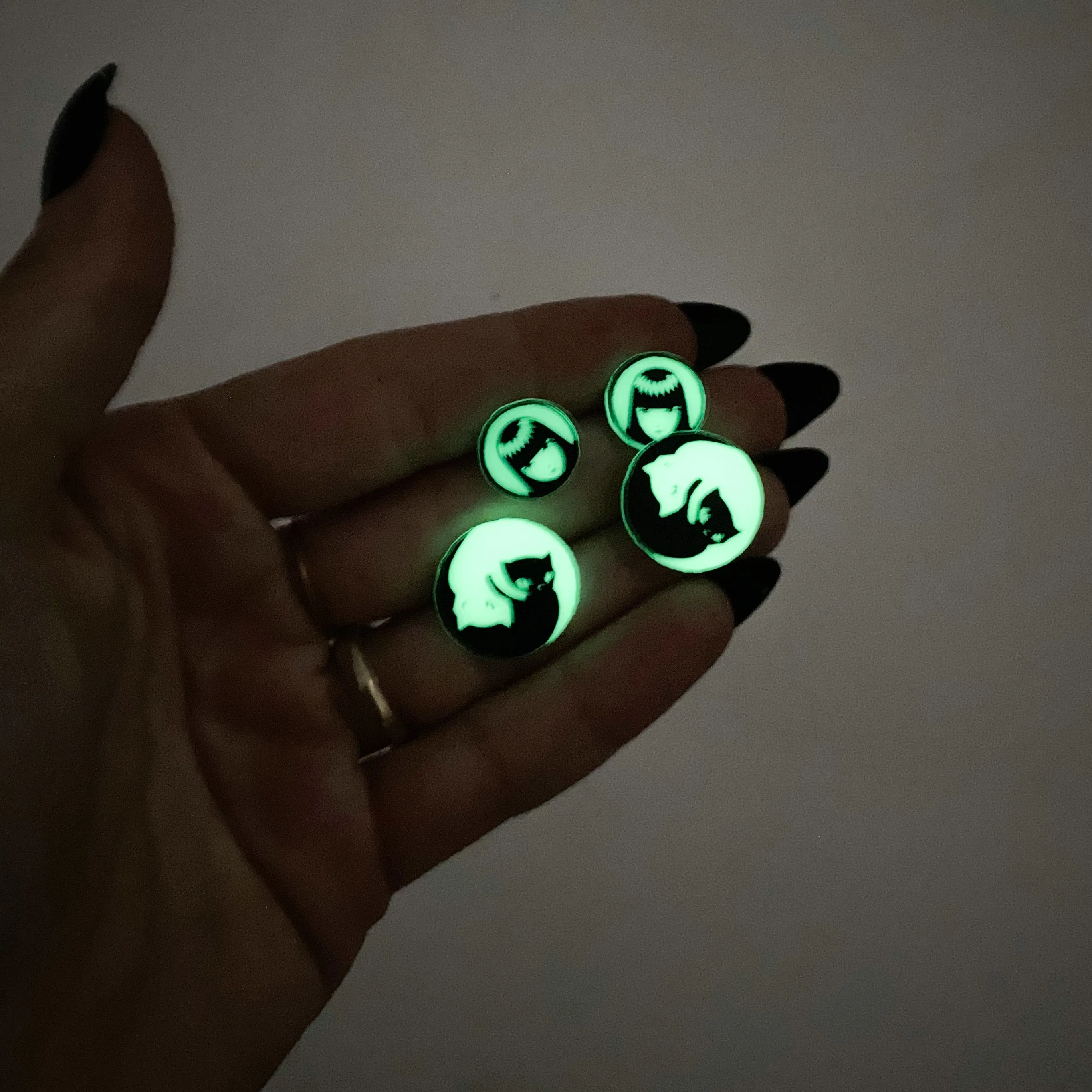 Emily The Strange? Logo Glow Studs