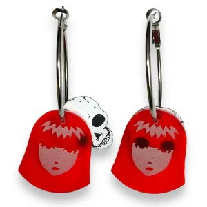 Emily The Strange? X-Ray Emily Skull Hoops