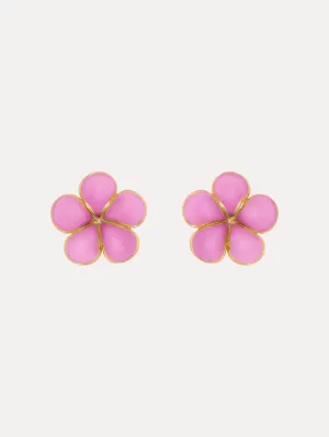 Enamel Flower Stud Earrings