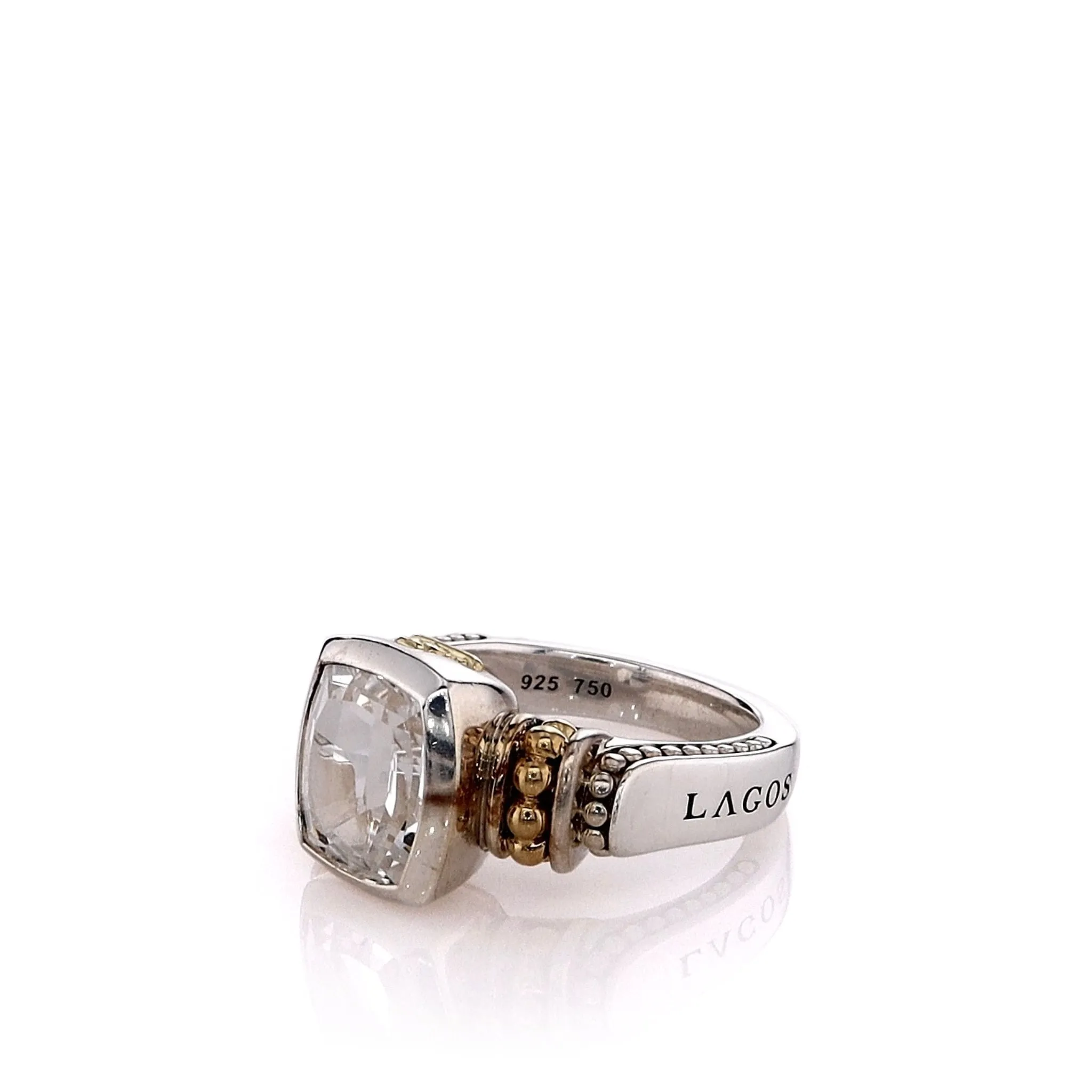 Estate Lagos Two-Tone Rittenhouse Collection White Topaz Ring