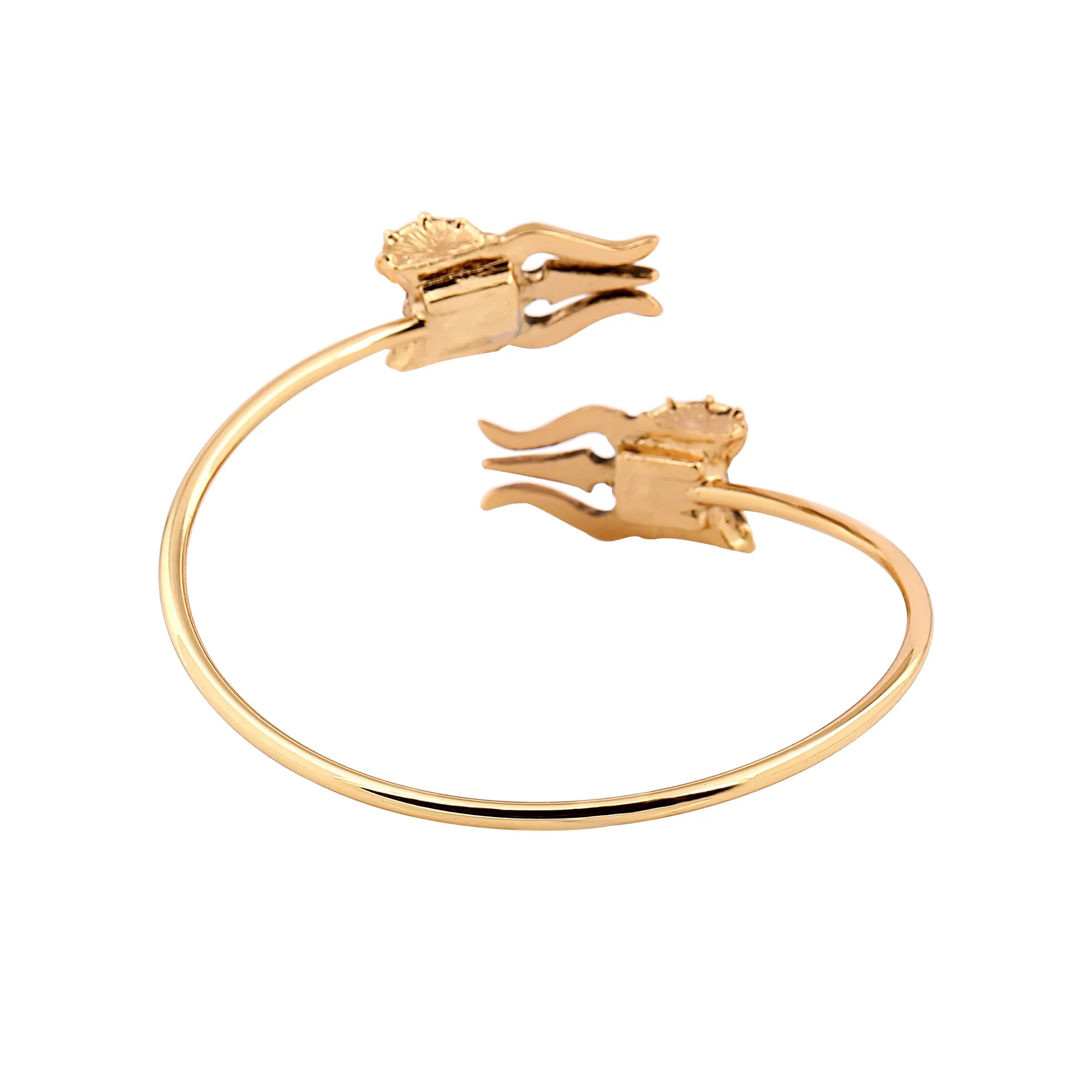 Estele Gold Plated Spiritual Trishul & Damru Bracelet For Women