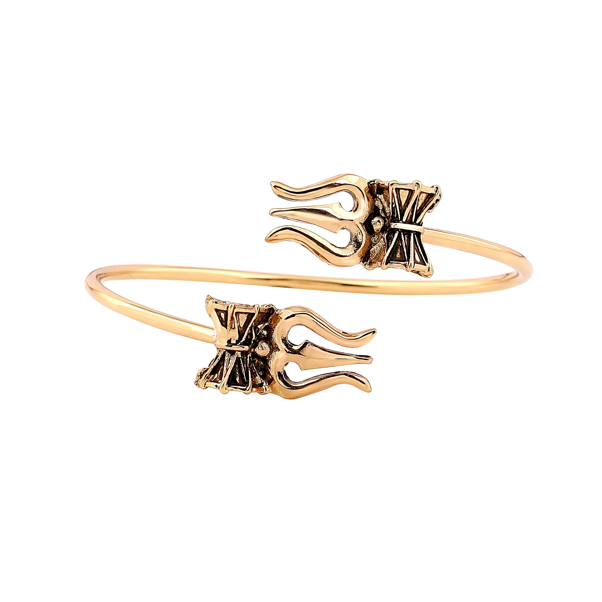 Estele Gold Plated Spiritual Trishul & Damru Bracelet For Women