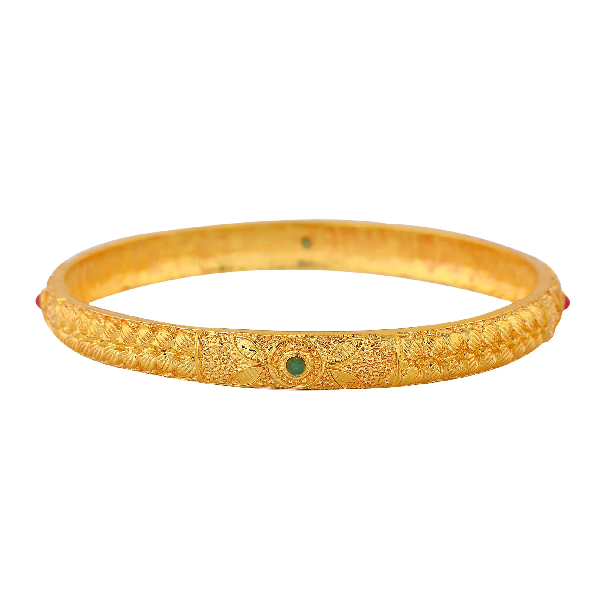 Estele Gold Plated Traditional 2:6 Size Bangles with Multi-Color Crystals for Women| A Timeless Addition to Your Jewelry Collection